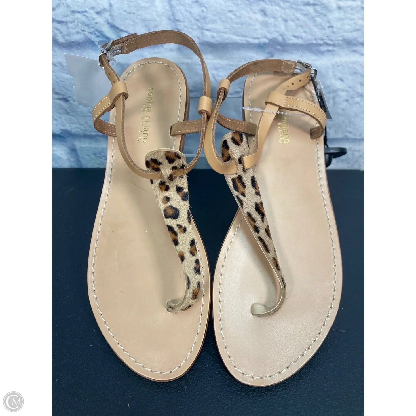 Sandals Flats By Clothes Mentor In Animal Print, Size: 7.5