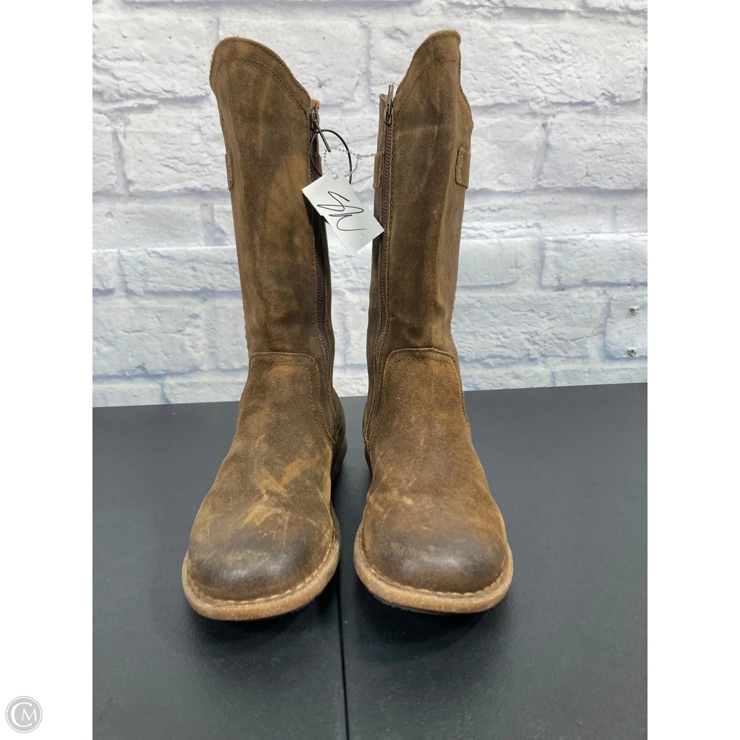 Boots Mid-calf Flats By Born In Brown, Size: 10