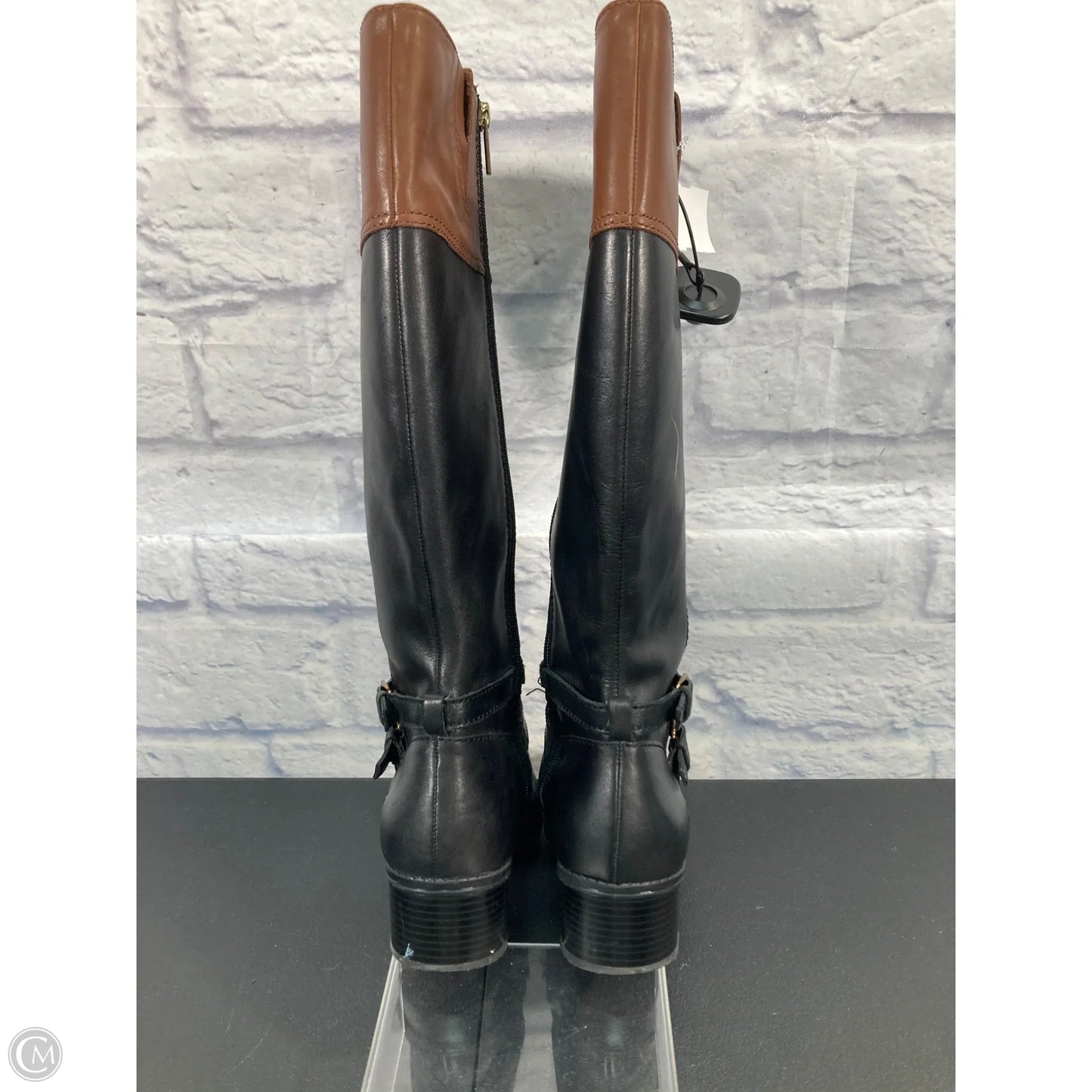 Boots Leather By Bandolino In Black & Brown, Size: 8.5