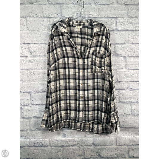 Top Long Sleeve By Pilcro In Grey, Size: L