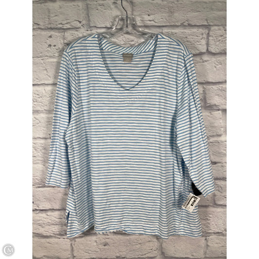 Top 3/4 Sleeve By Chicos In Blue, Size: Xl