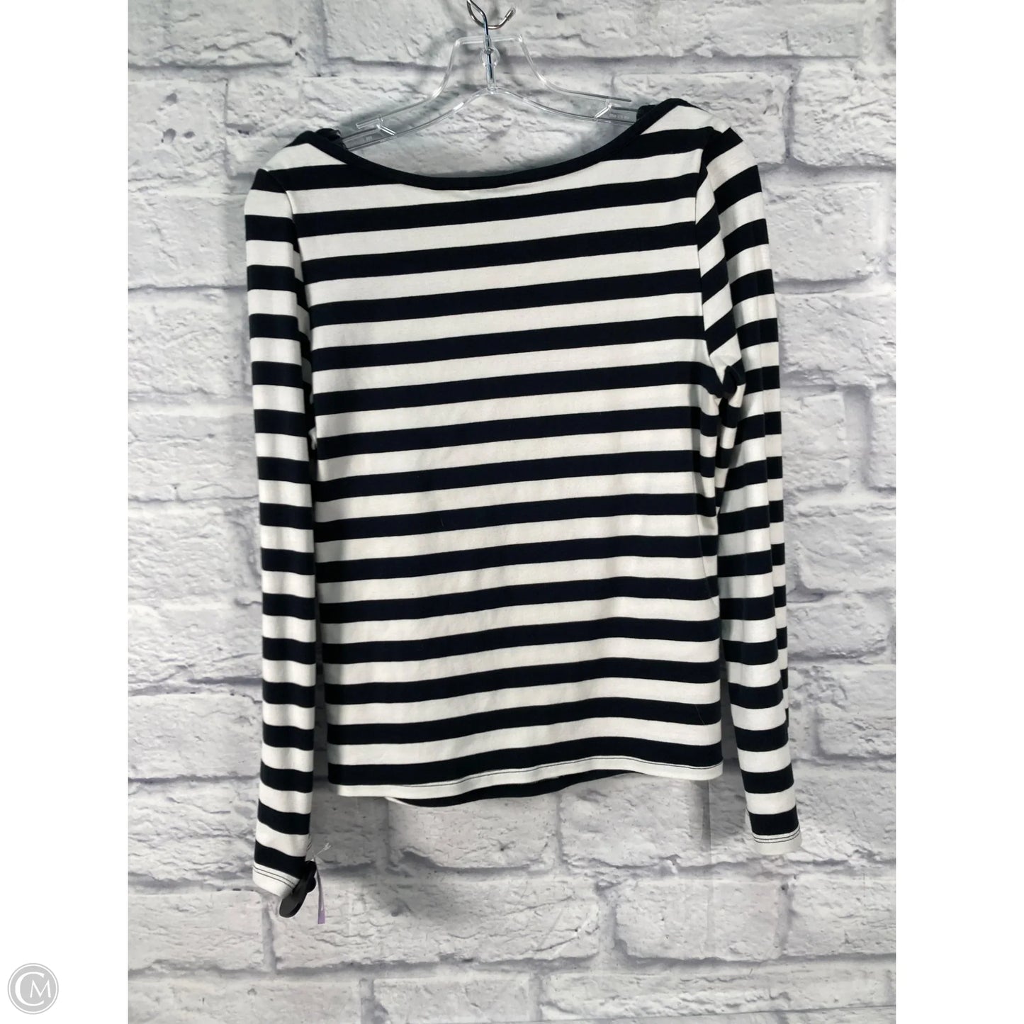 Top Long Sleeve By Maeve In Black & White, Size: L