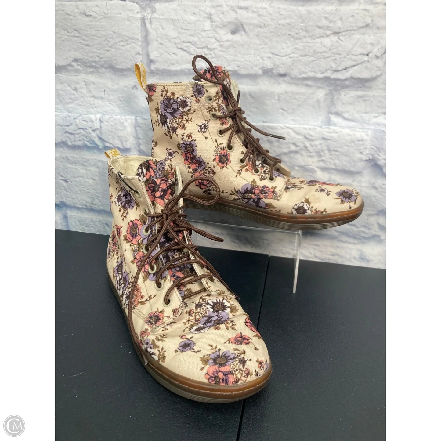 Boots Ankle Flats By Dr Martens In Floral Print, Size: 10