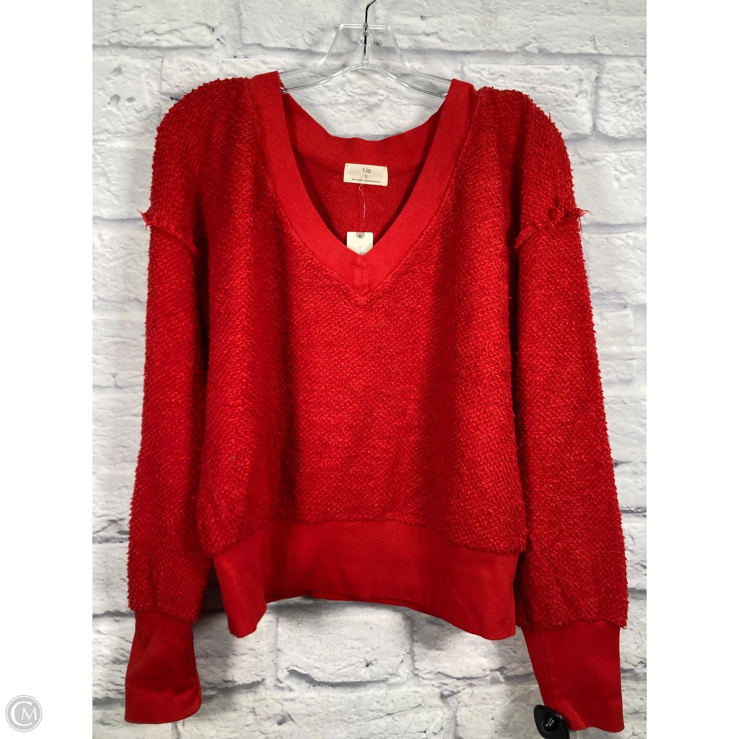 Sweatshirt Crewneck By T.la In Red, Size: L
