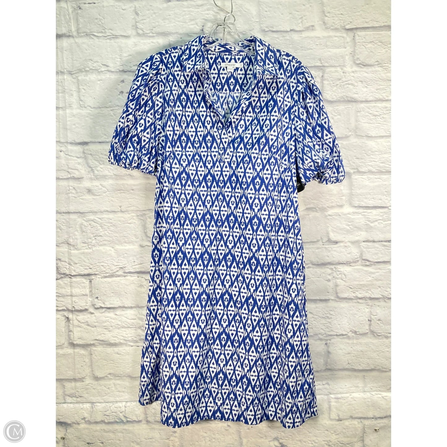 Dress Casual Midi By Chicos In Blue, Size: M