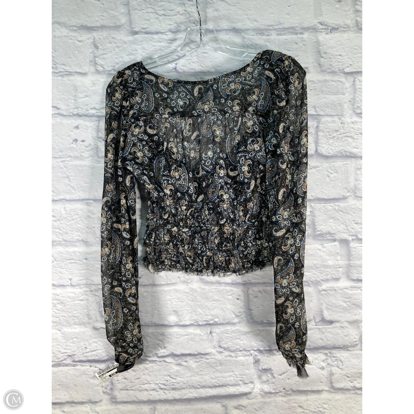Blouse Long Sleeve By Free People In Grey, Size: Xs