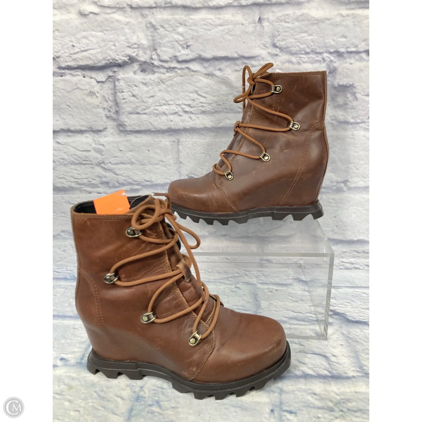 Boots Ankle Heels By Sorel In Brown, Size: 7