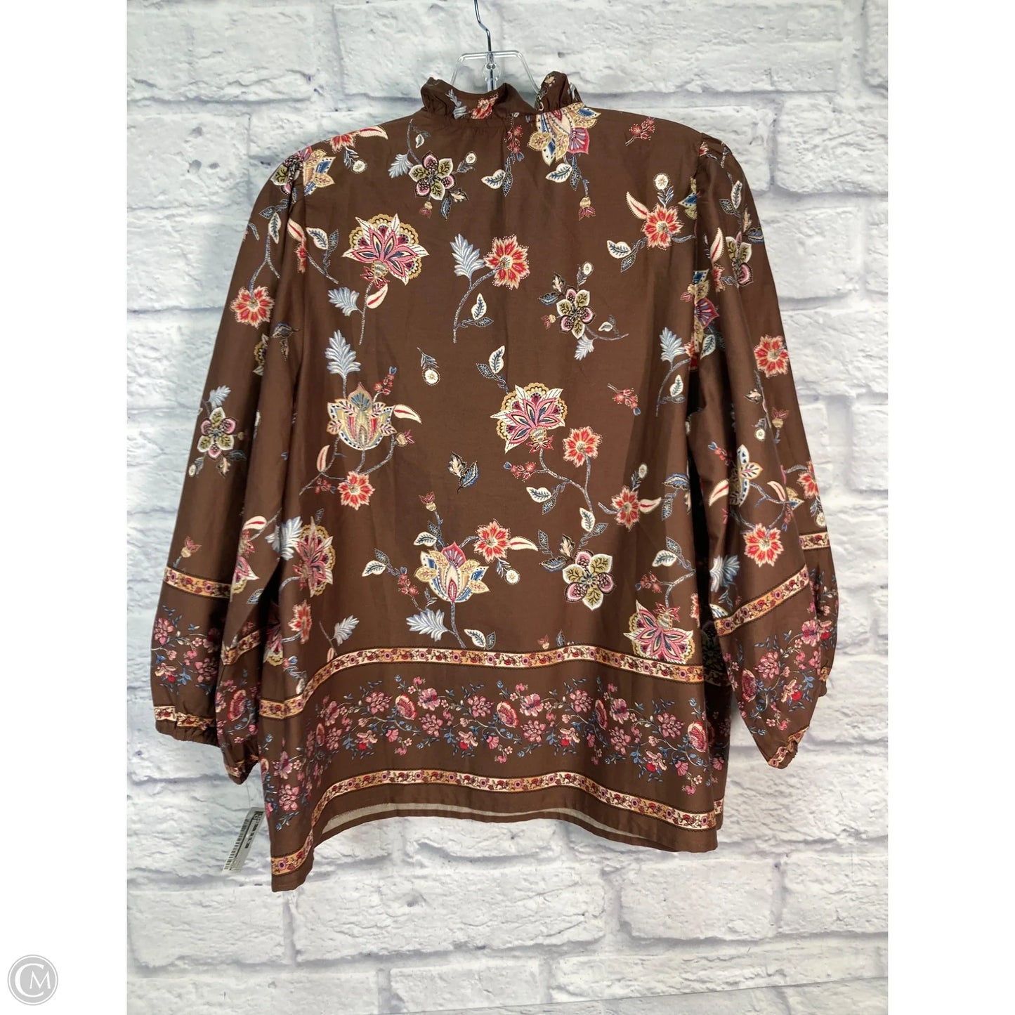 Top Short Sleeve By Entro In Brown, Size: L
