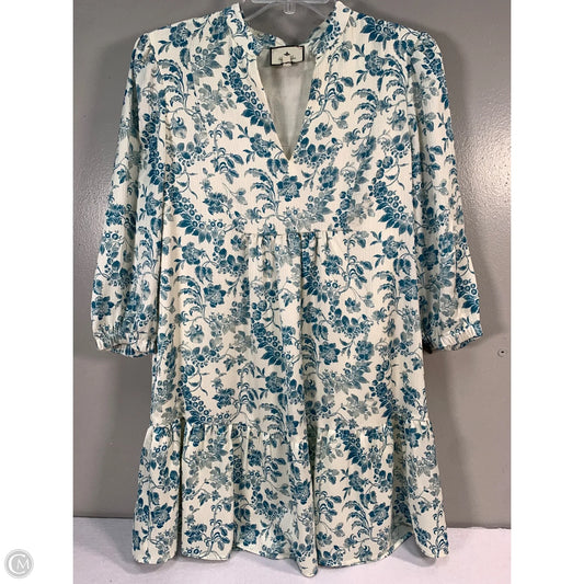 Dress Designer By Tuckernuck In Blue & Cream, Size: S