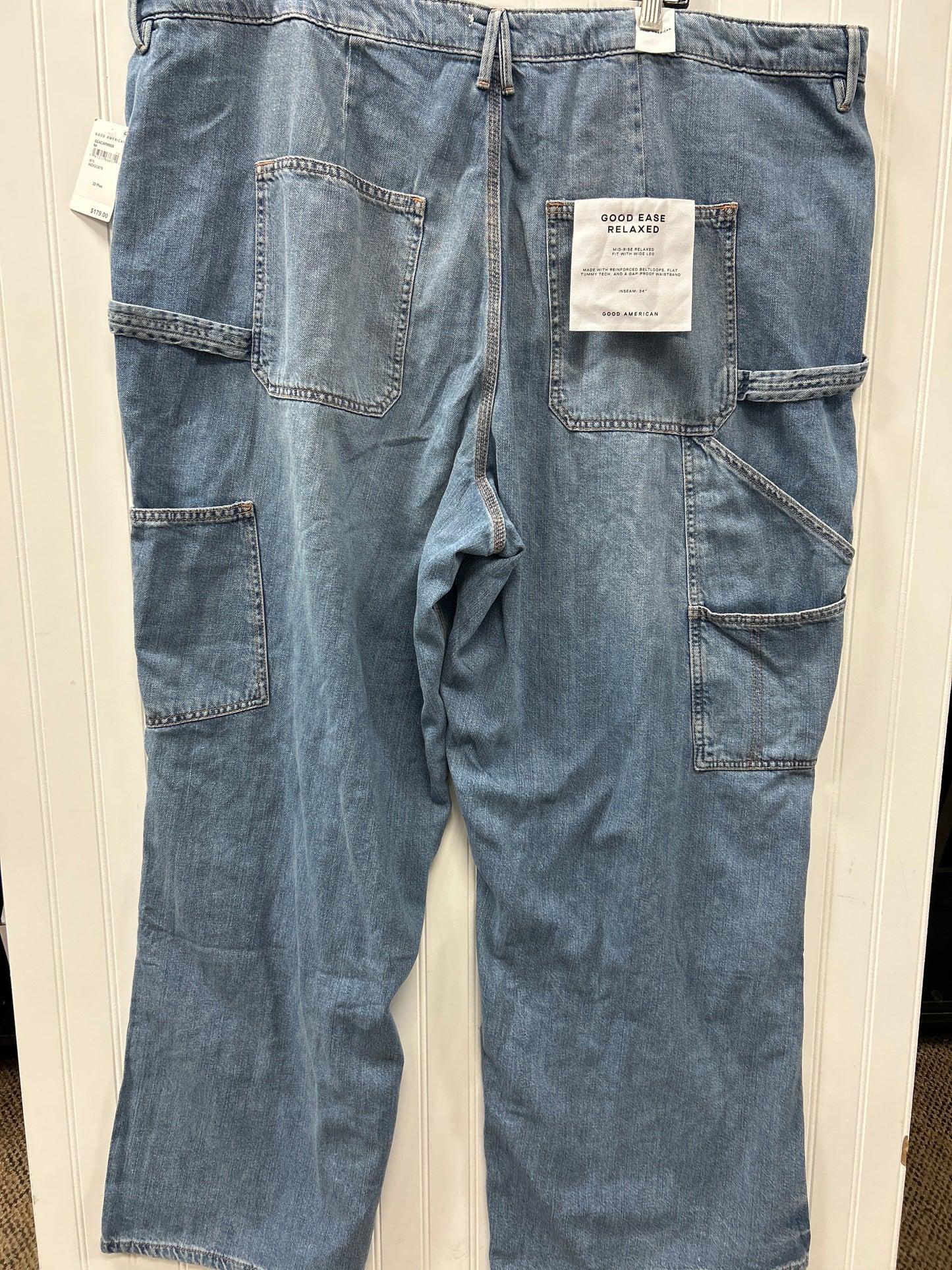 Jeans Wide Leg By Good American In Blue Denim, Size:22
