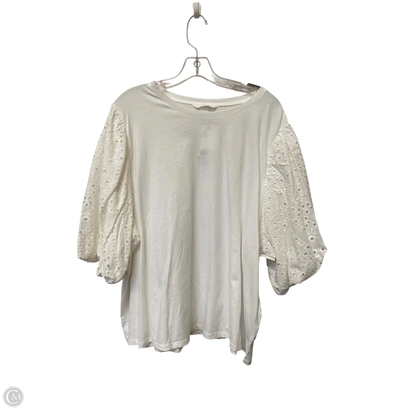 Top Short Sleeve By H&m In White, Size: 3x