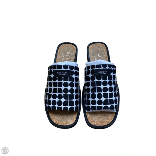 Sandals Designer By Kate Spade In Black & White, Size: 9