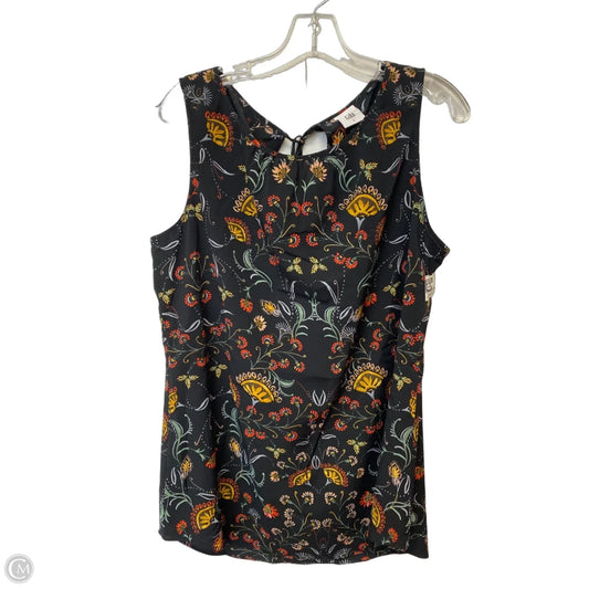 Top Sleeveless By Cabi In Black & Yellow, Size: L