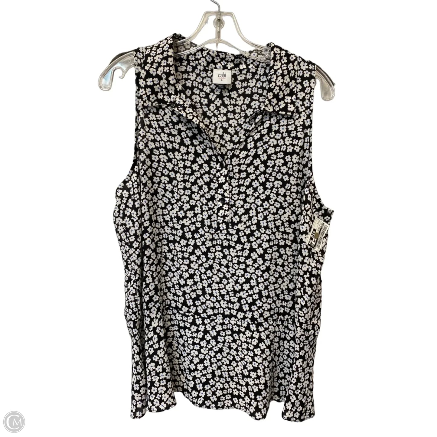 Top Sleeveless By Cabi In Floral Print, Size: L