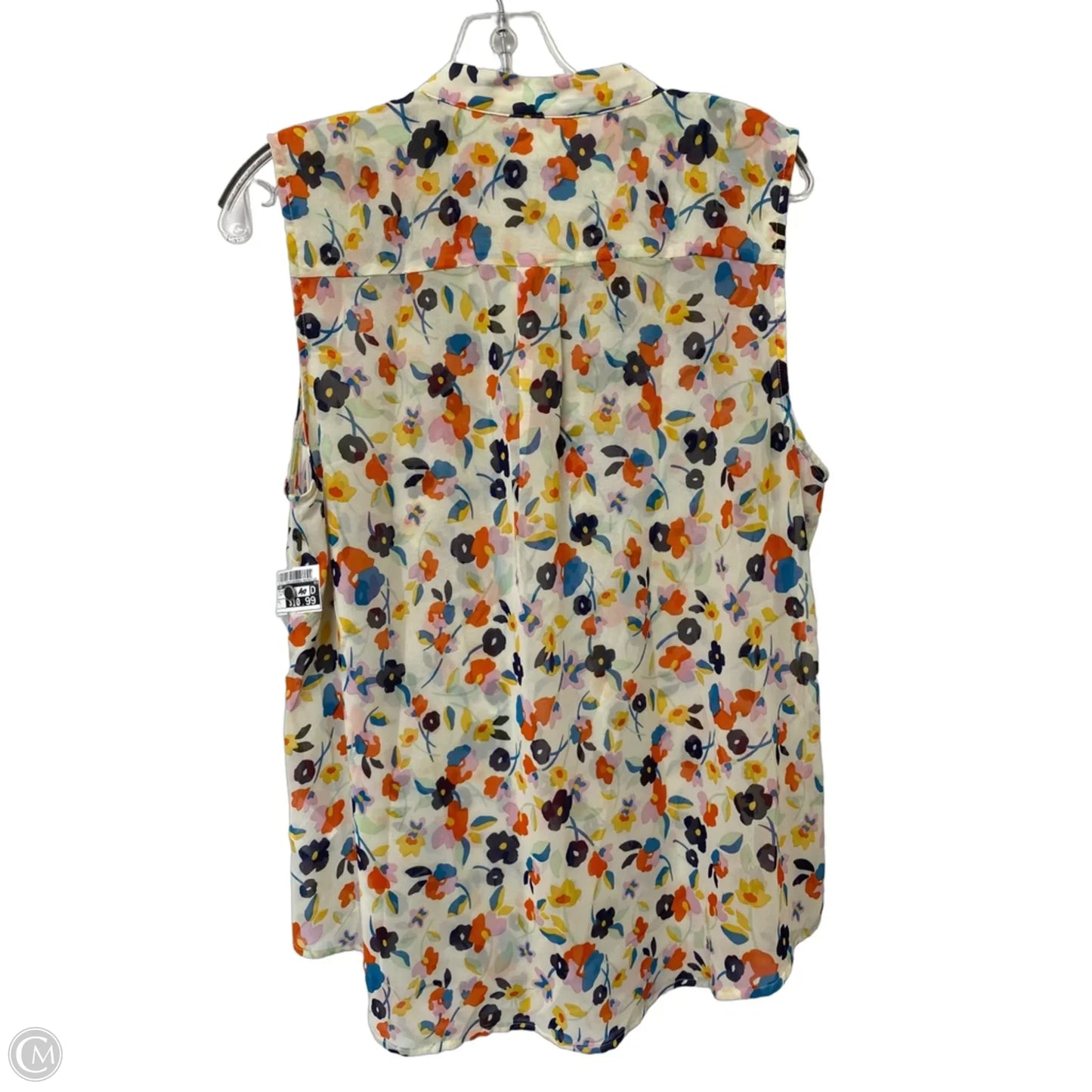 Top Sleeveless By Cabi In Floral Print, Size: L