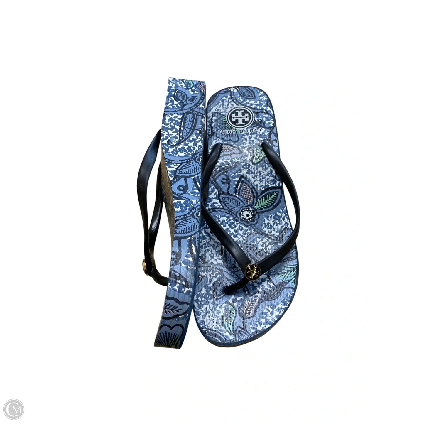 Sandals Designer By Tory Burch In Blue, Size: 8.5