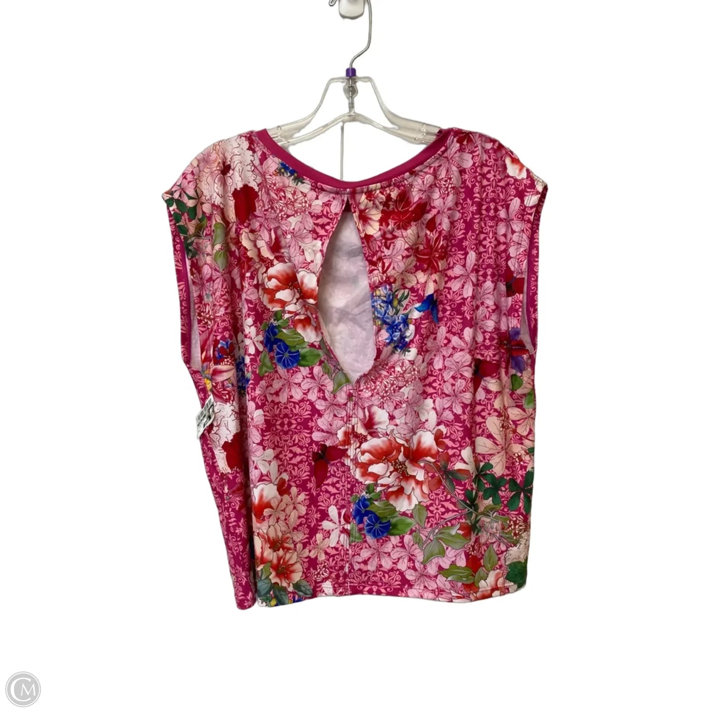 Athletic Top Short Sleeve By Johnny Was In Floral Print, Size: L