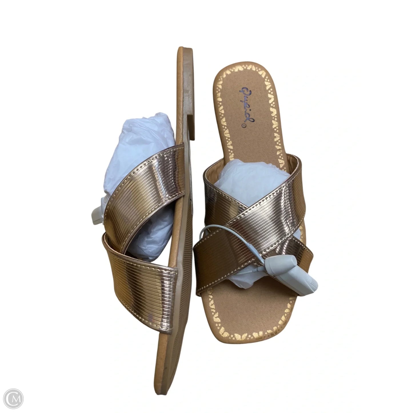 Sandals Flats By Qupid In Rose Gold, Size: 8.5