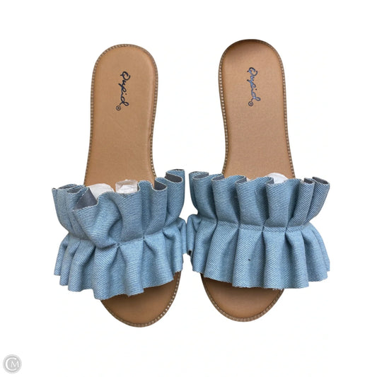 Sandals Flats By Qupid In Blue, Size: 7.5