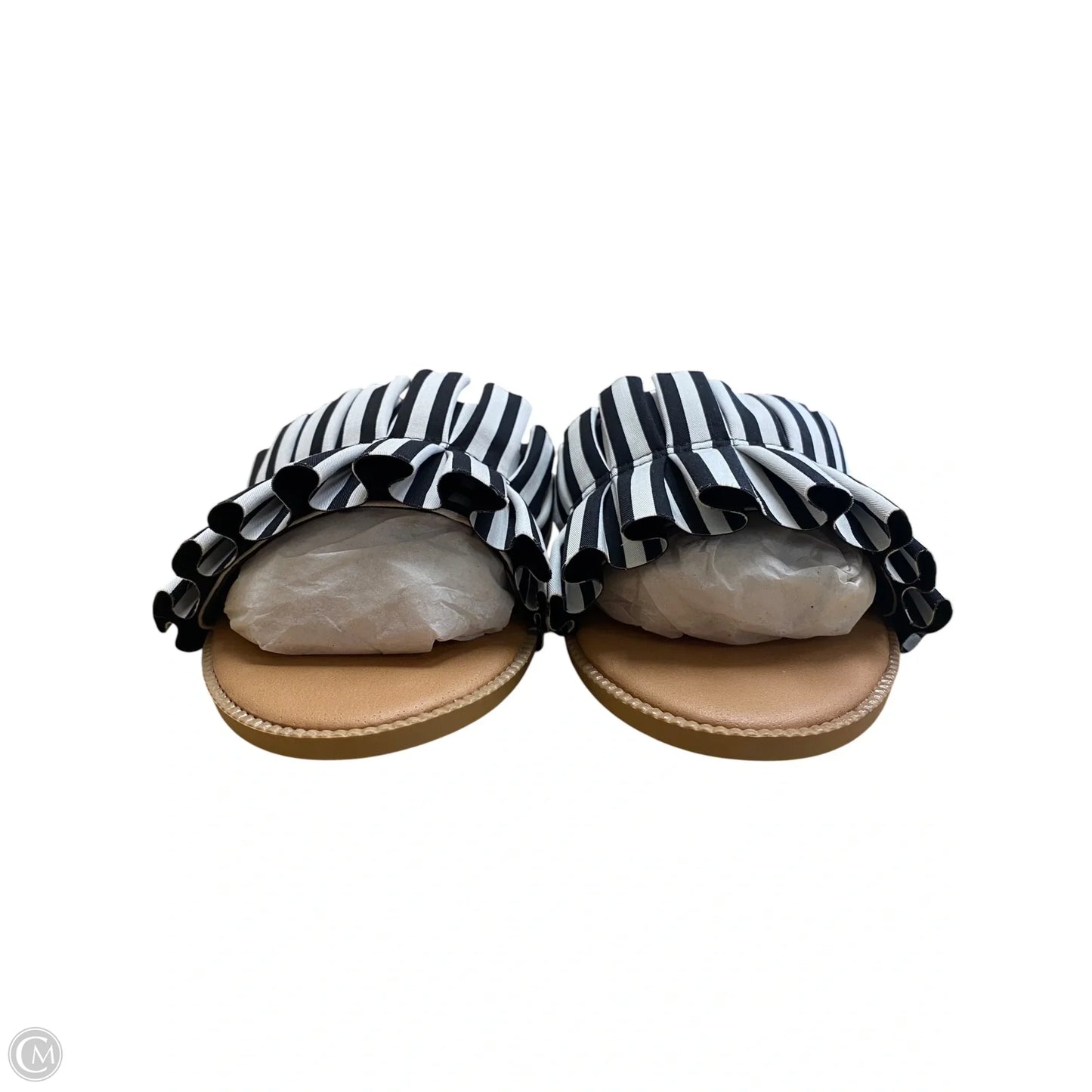 Sandals Flats By Qupid In Black & White, Size: 8