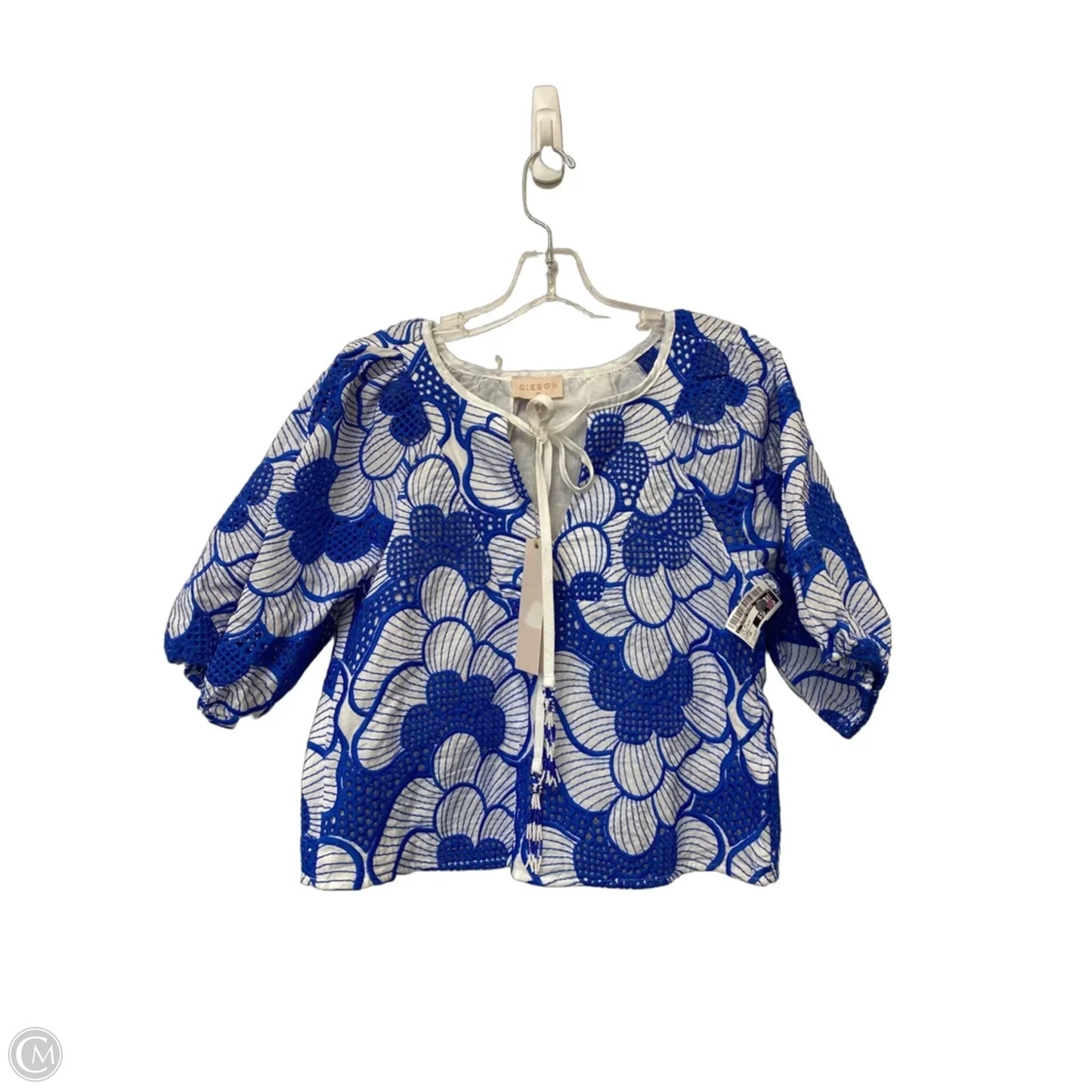 Top Short Sleeve By Clothes Mentor In Blue & White, Size: Xs