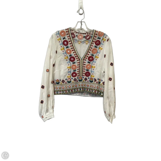 Top Long Sleeve By Zara In Multi-colored, Size: S