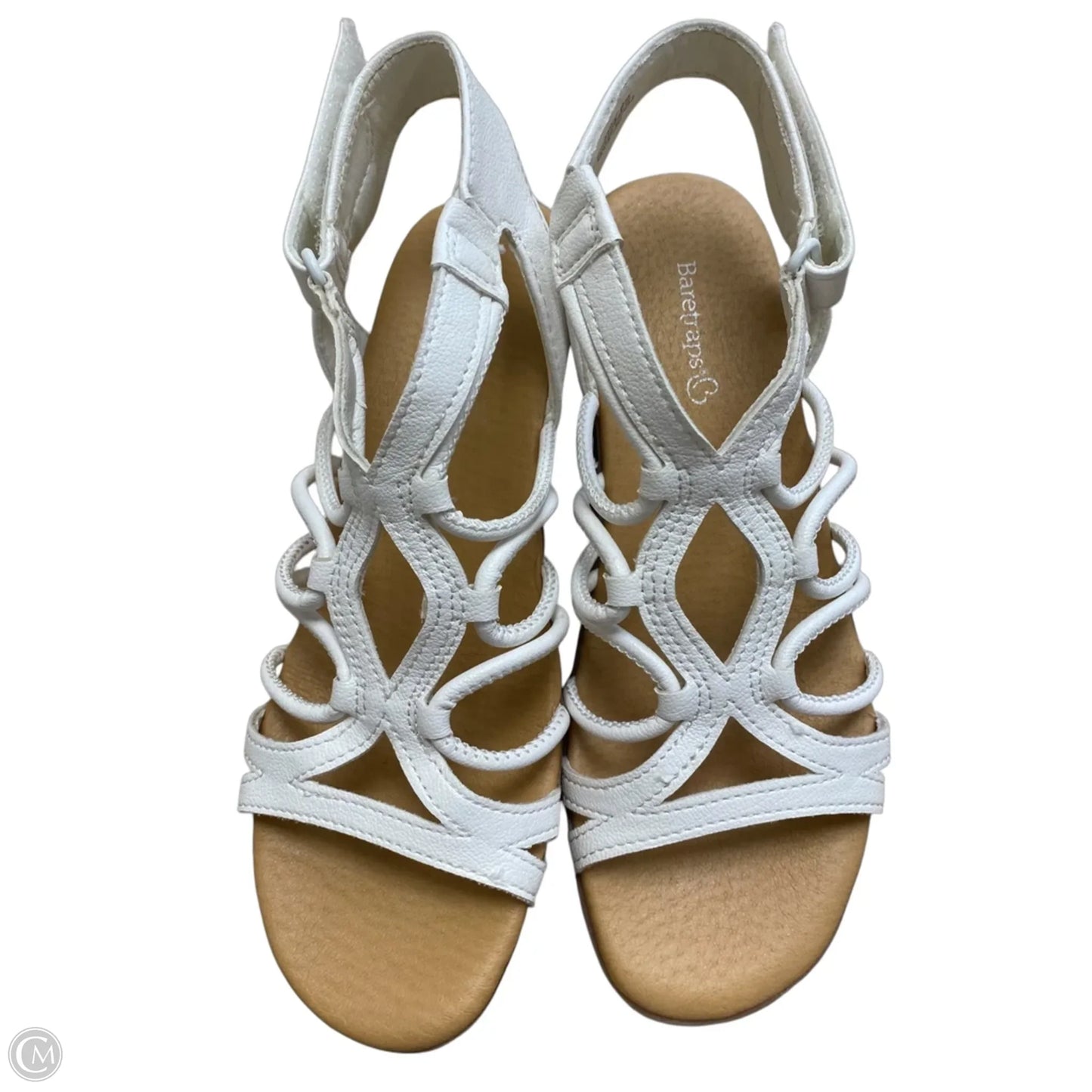 Sandals Heels Wedge By Bare Traps In White, Size: 6.5