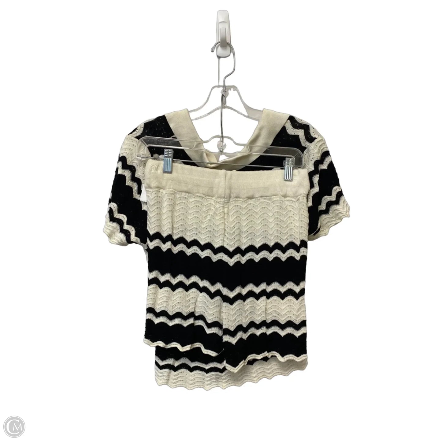 Shorts Set By Clothes Mentor In Black & Cream, Size: S