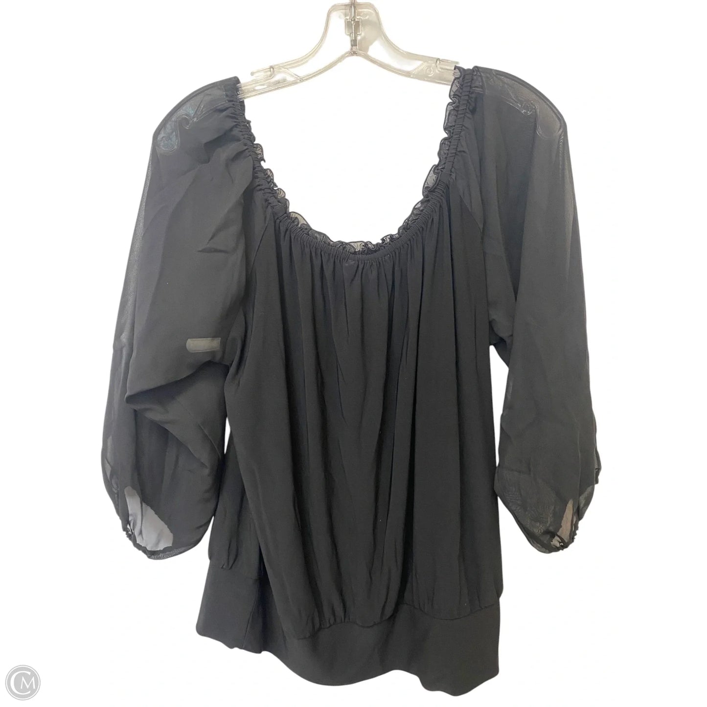 Top 3/4 Sleeve By White House Black Market In Black, Size: L