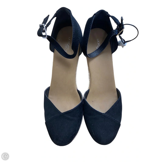 Sandals Heels Wedge By Morgan Taylor In Black, Size: 8.5
