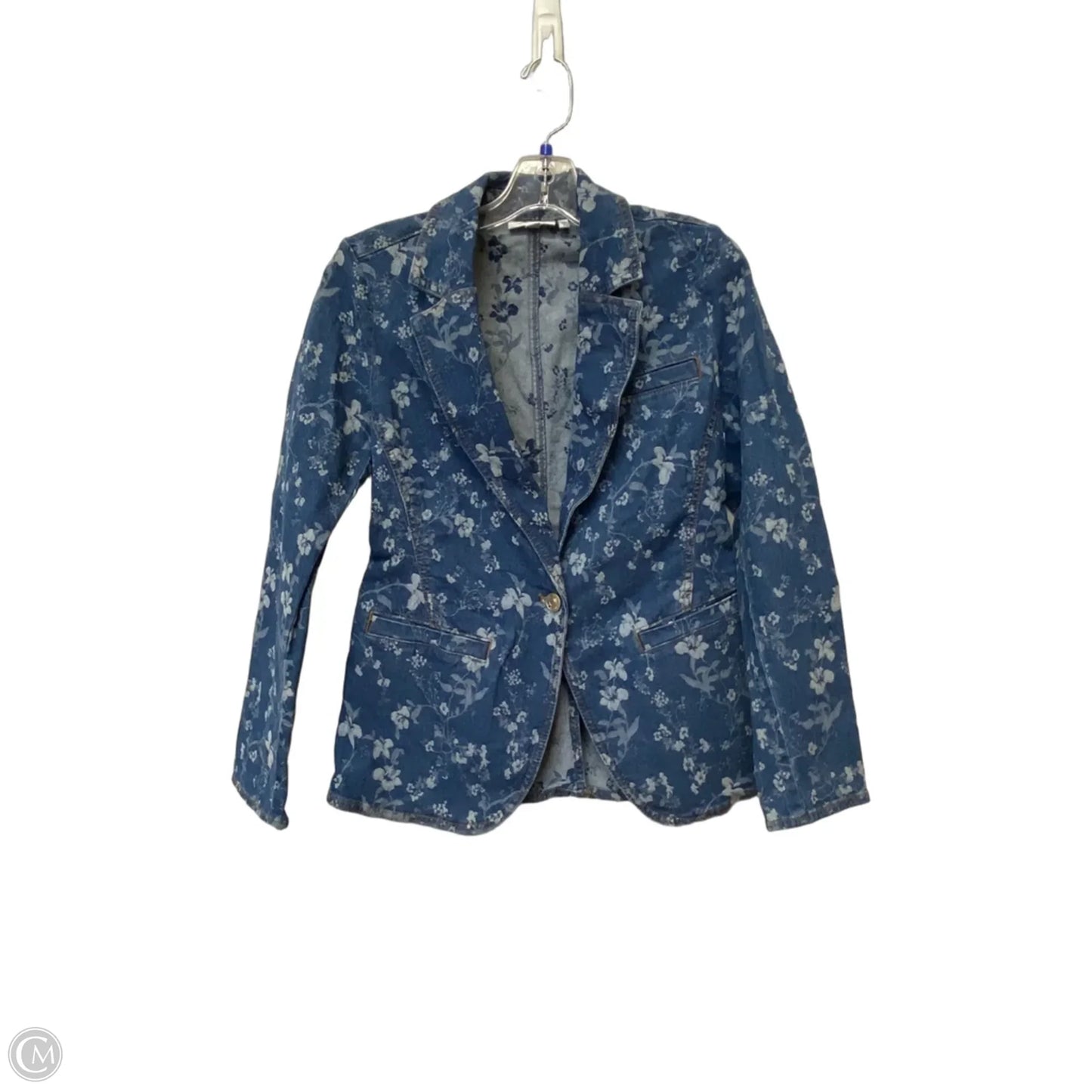 Jacket Denim By Chicos In Blue, Size: 2
