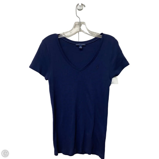 Top Short Sleeve By Ralph Lauren In Navy, Size: L
