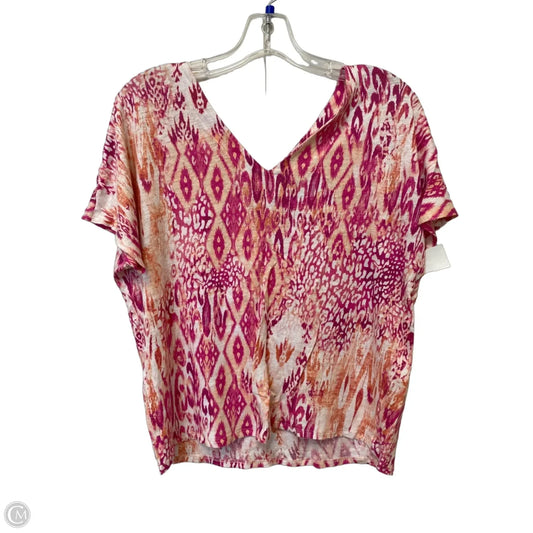 Top Short Sleeve By Chicos In Pink, Size: 2