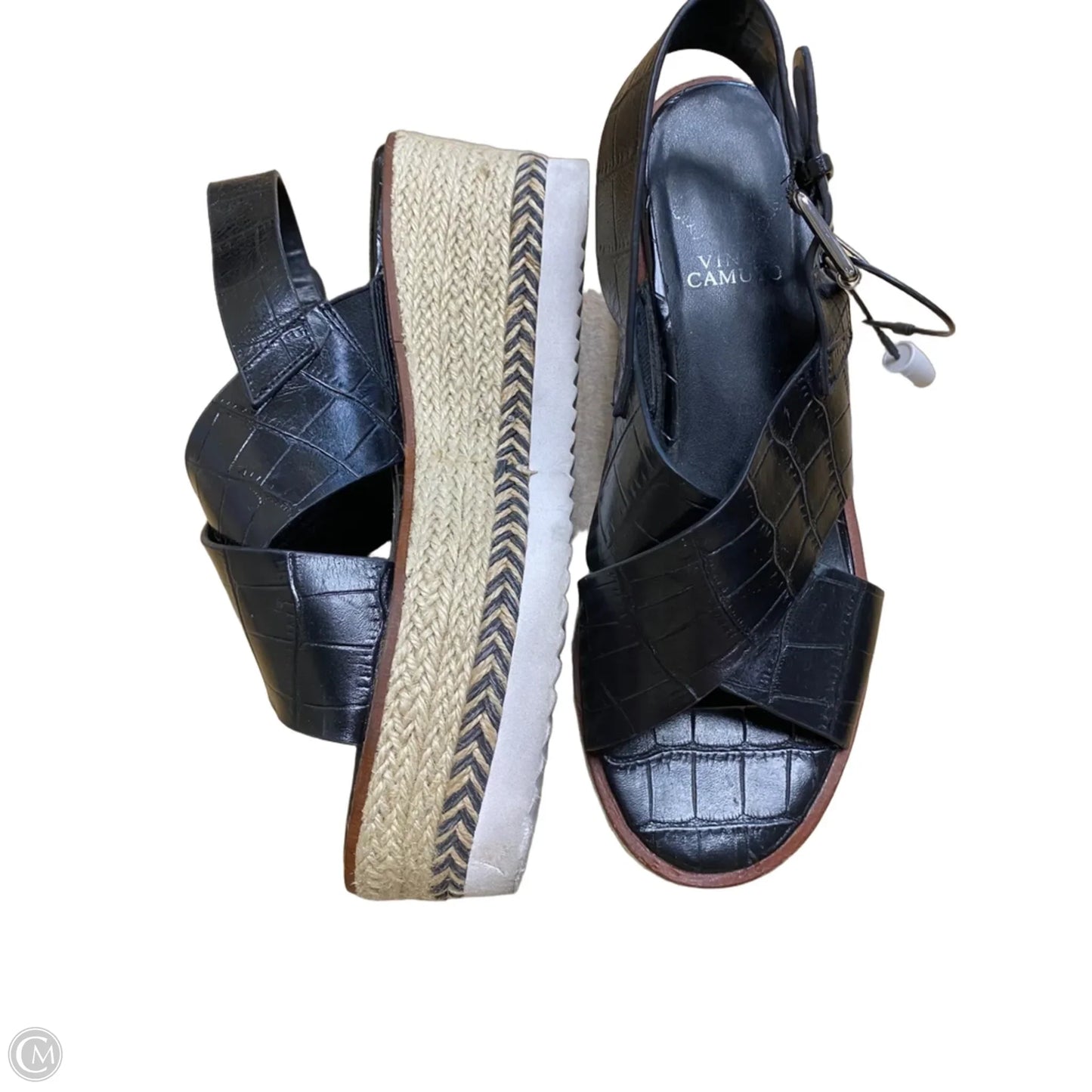 Sandals Heels Wedge By Vince Camuto In Black, Size: 7