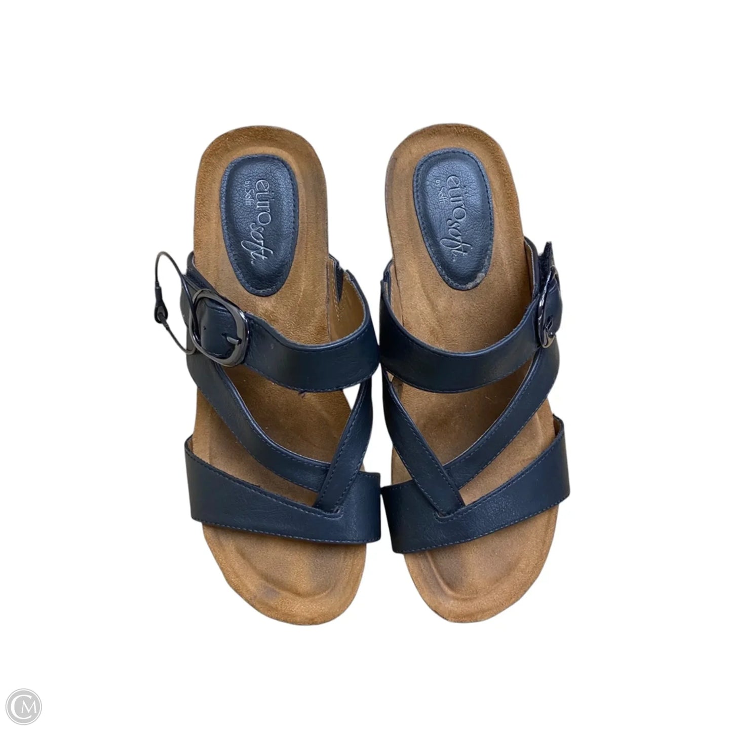 Sandals Heels Wedge By Sofft In Black & Brown, Size: 8.5