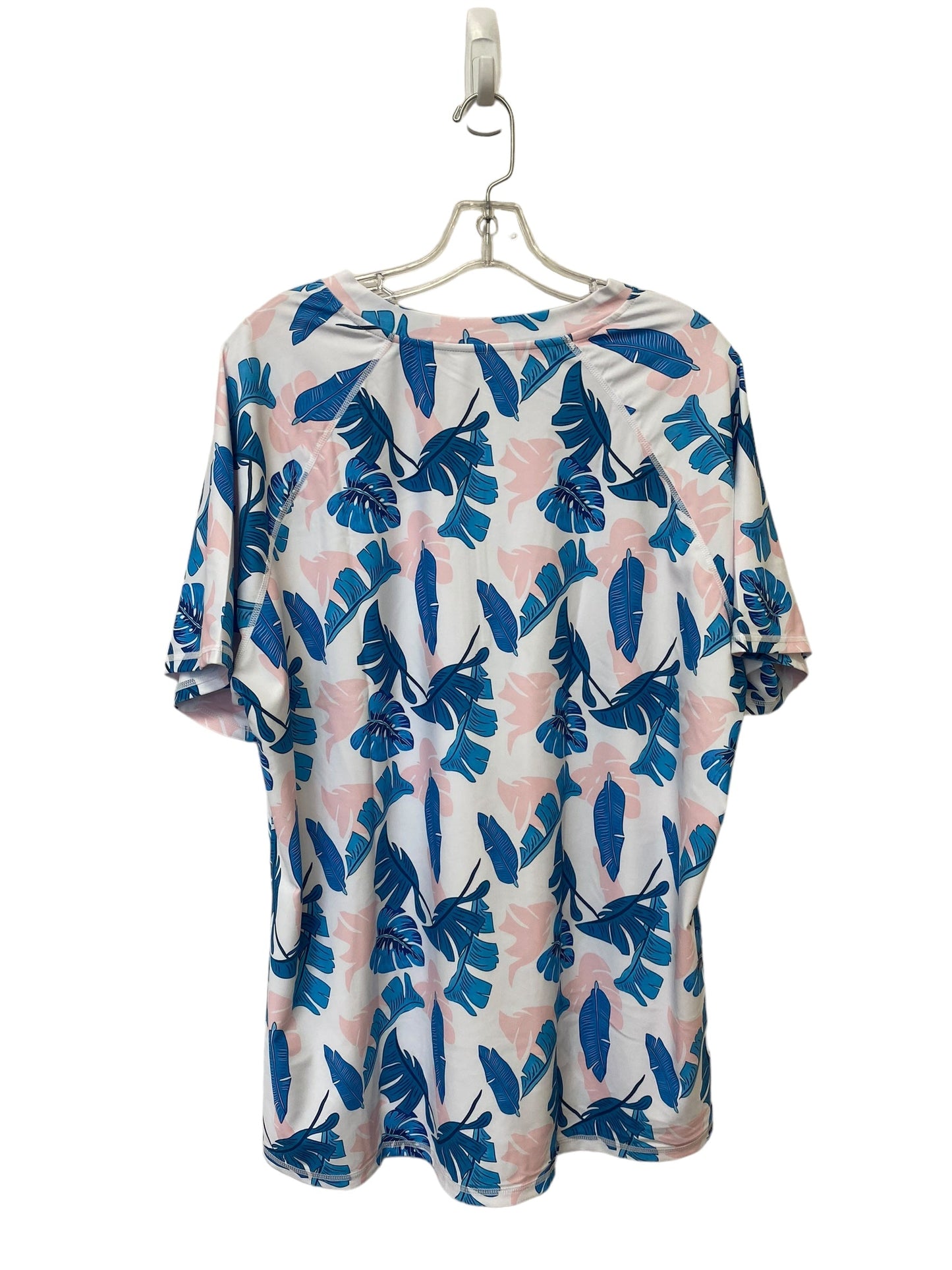 Tropical Print Top Short Sleeve Clothes Mentor, Size 3x