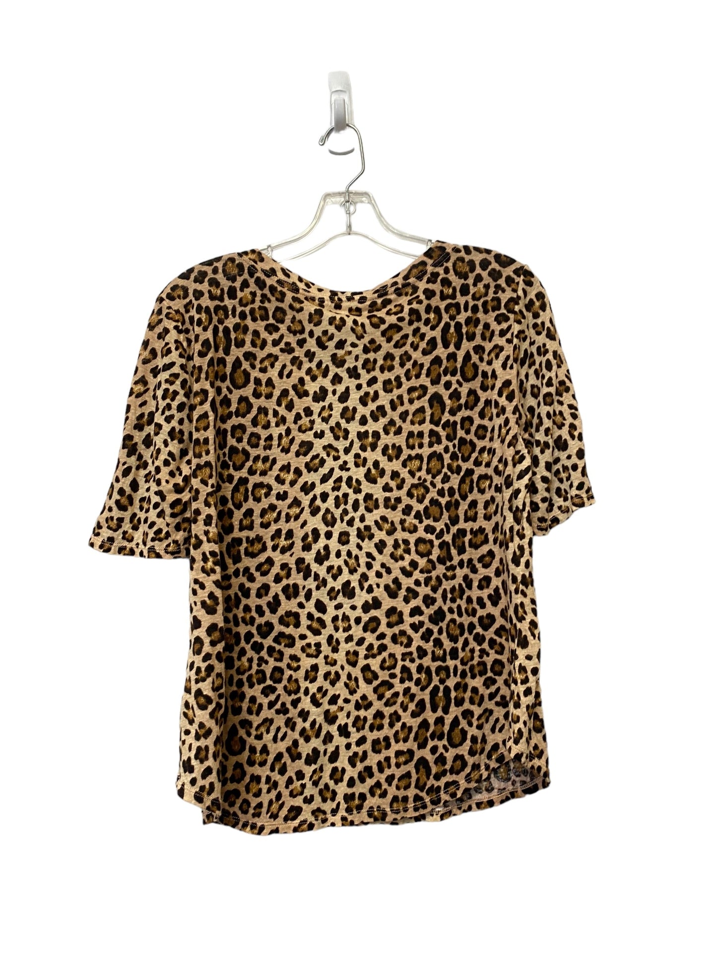 Animal Print Top Short Sleeve Basic Rebecca Taylor, Size L