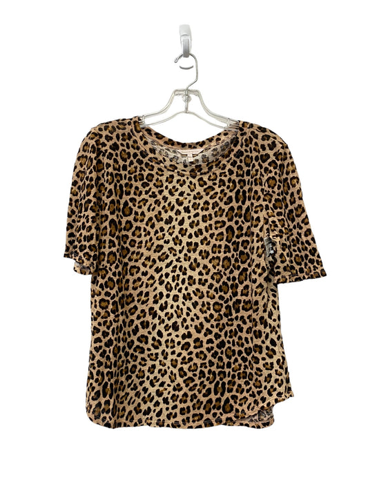 Animal Print Top Short Sleeve Basic Rebecca Taylor, Size L