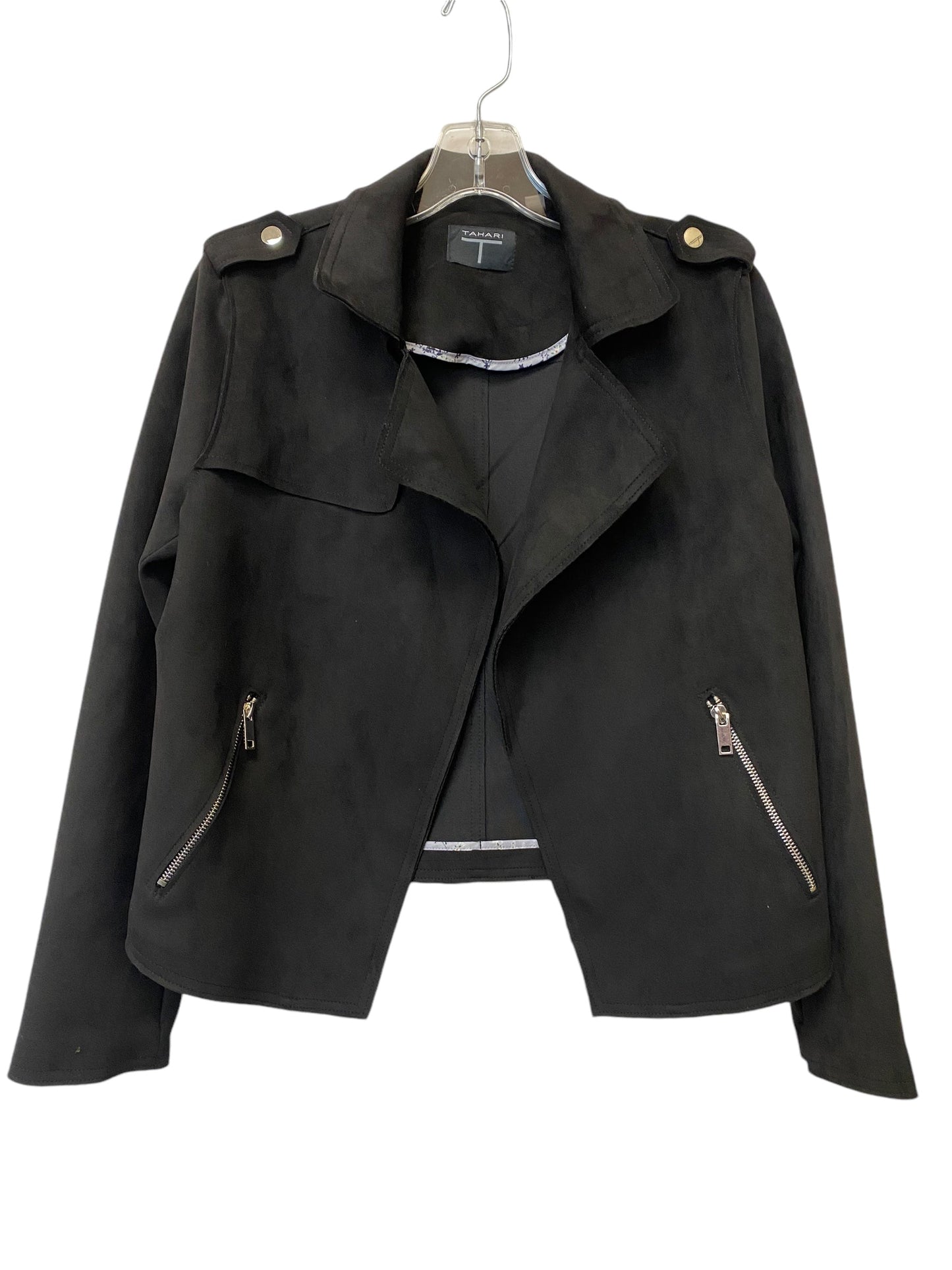 Jacket Moto By Tahari By Arthur Levine In Black, Size: M