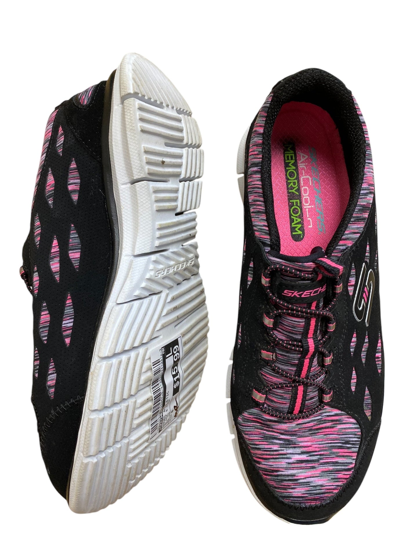 Shoes Athletic By Skechers In Black & Pink, Size: 8