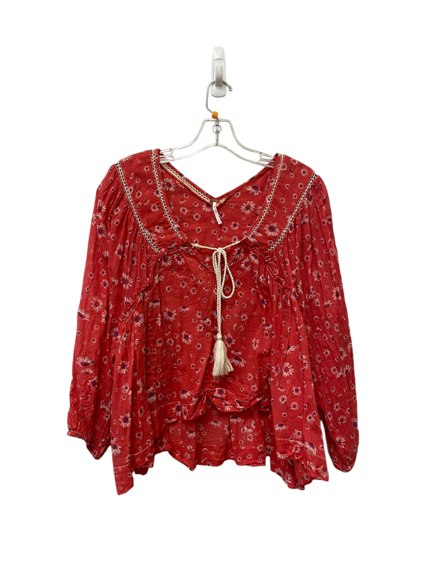 Top Long Sleeve By Free People In Pink, Size: S