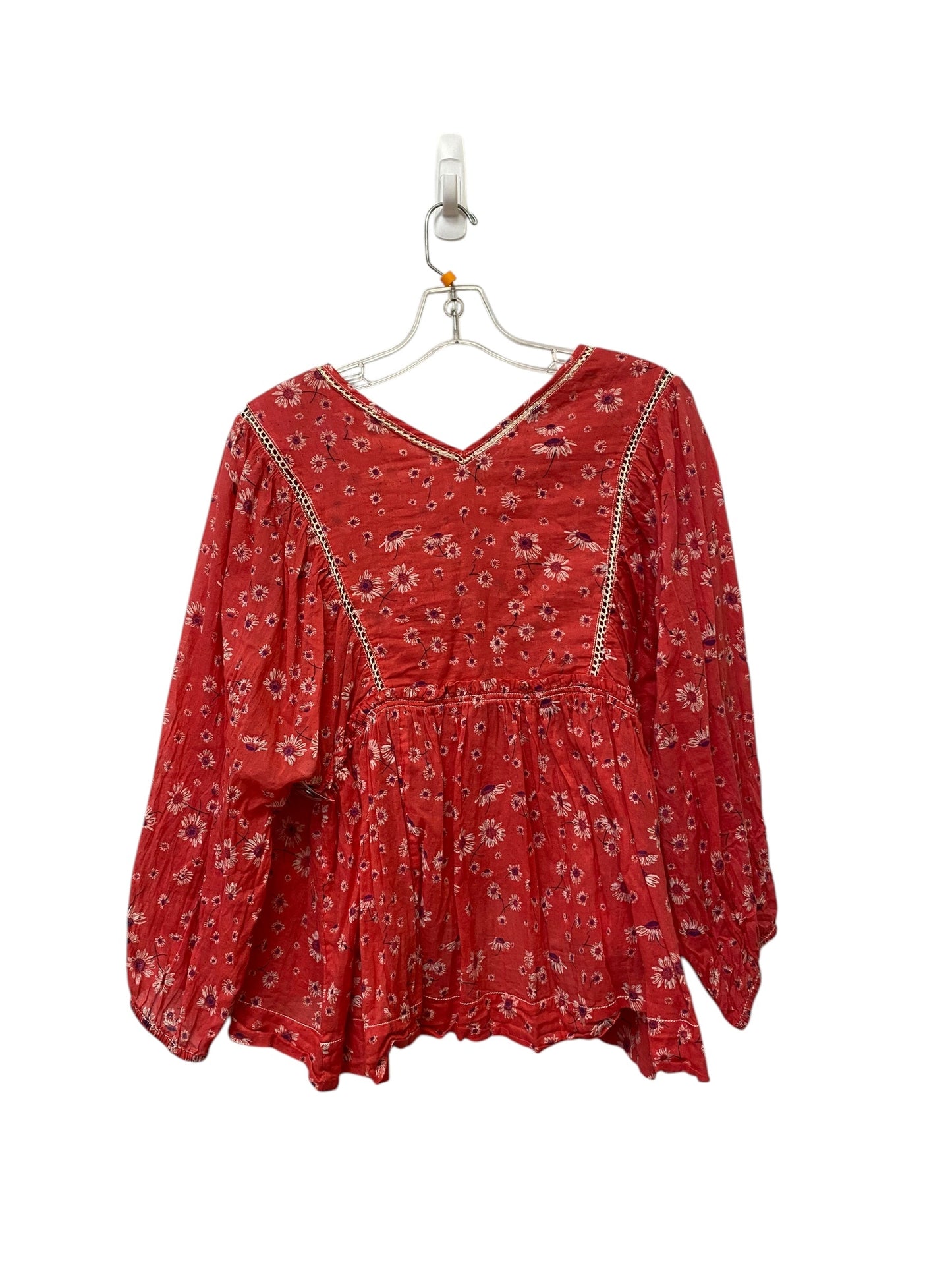 Top Long Sleeve By Free People In Pink, Size: S