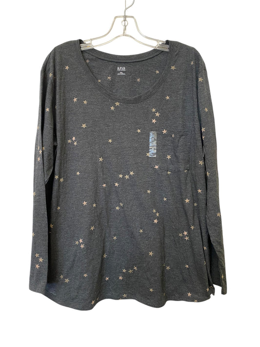 Top Long Sleeve By Ana In Grey, Size: Xxl
