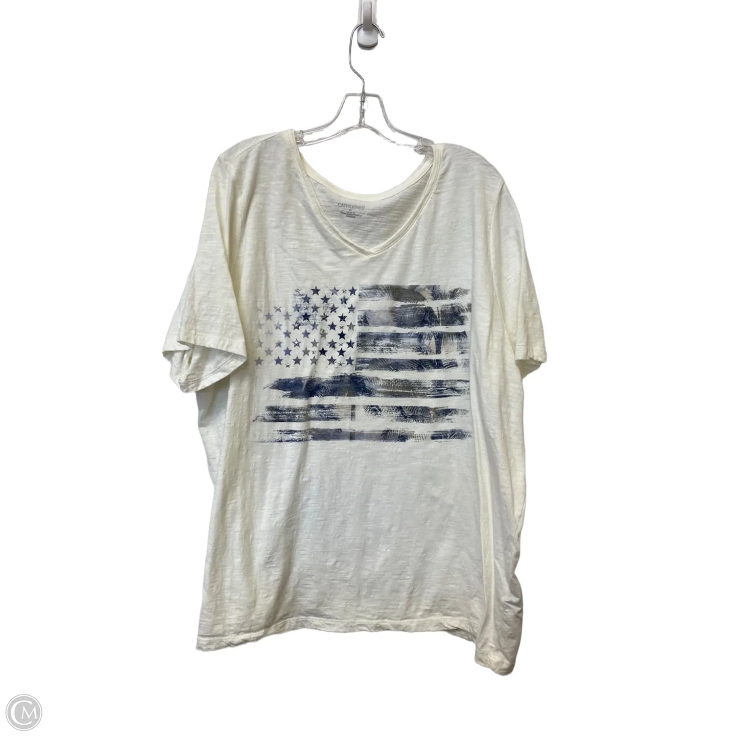 Top Short Sleeve By Catherines In Cream, Size: 2x