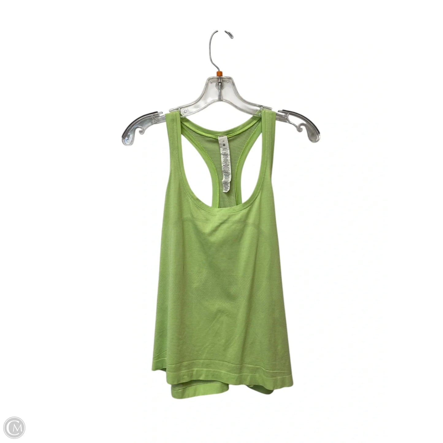 Athletic Tank Top By Lululemon In Green, Size: 14