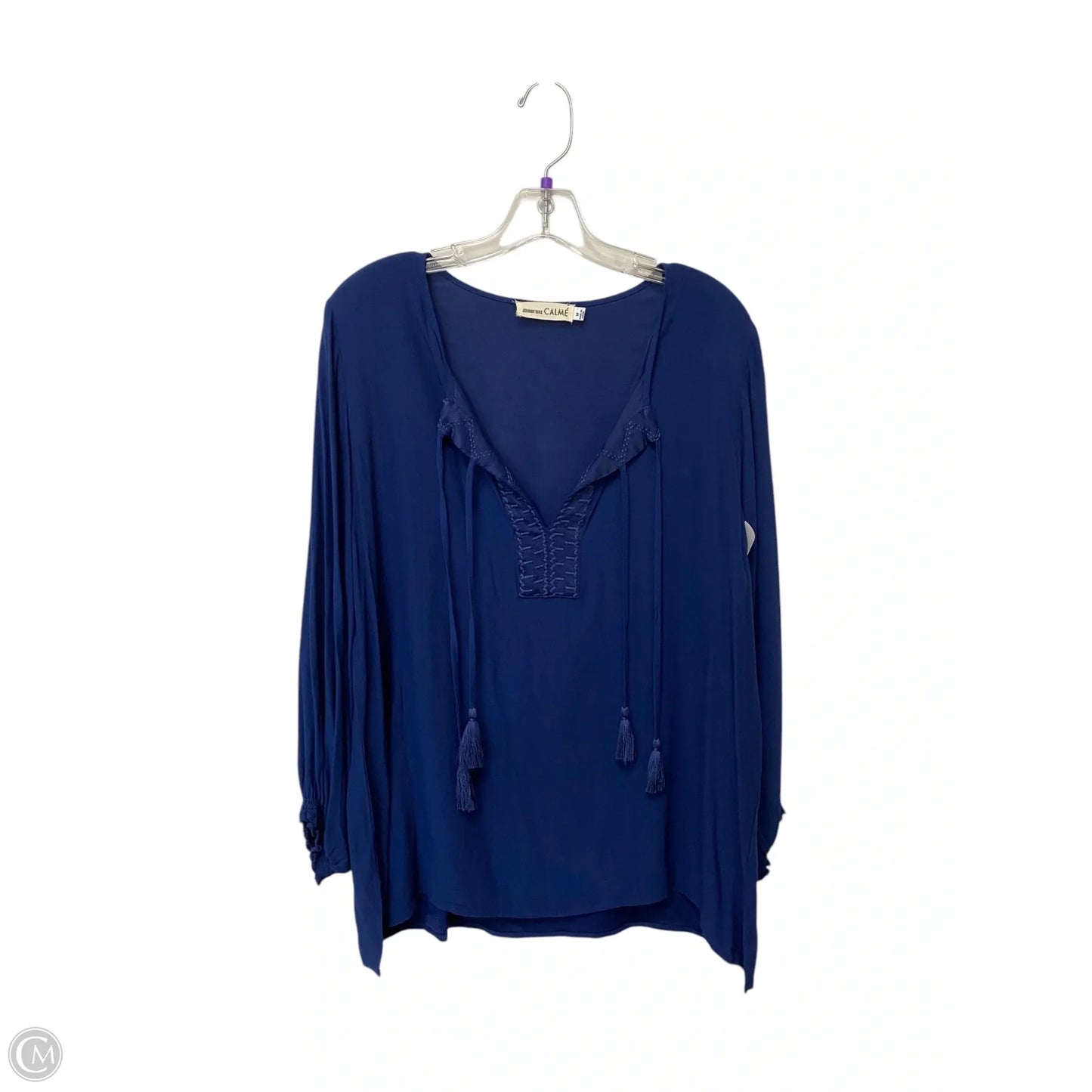 Top Long Sleeve By Johnny Was In Blue, Size: M