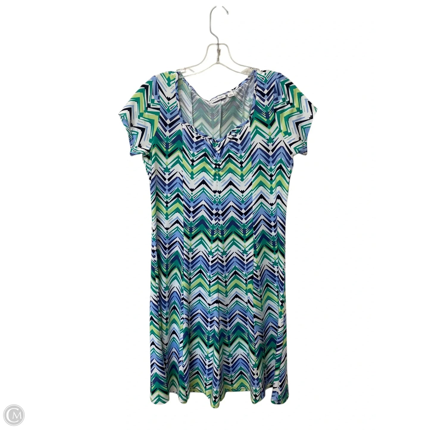 Dress Casual Midi By Kim Rogers In Blue & Green, Size: Sp