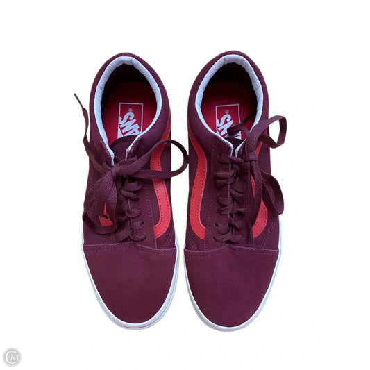 Shoes Flats By Vans In Maroon, Size: 7.5