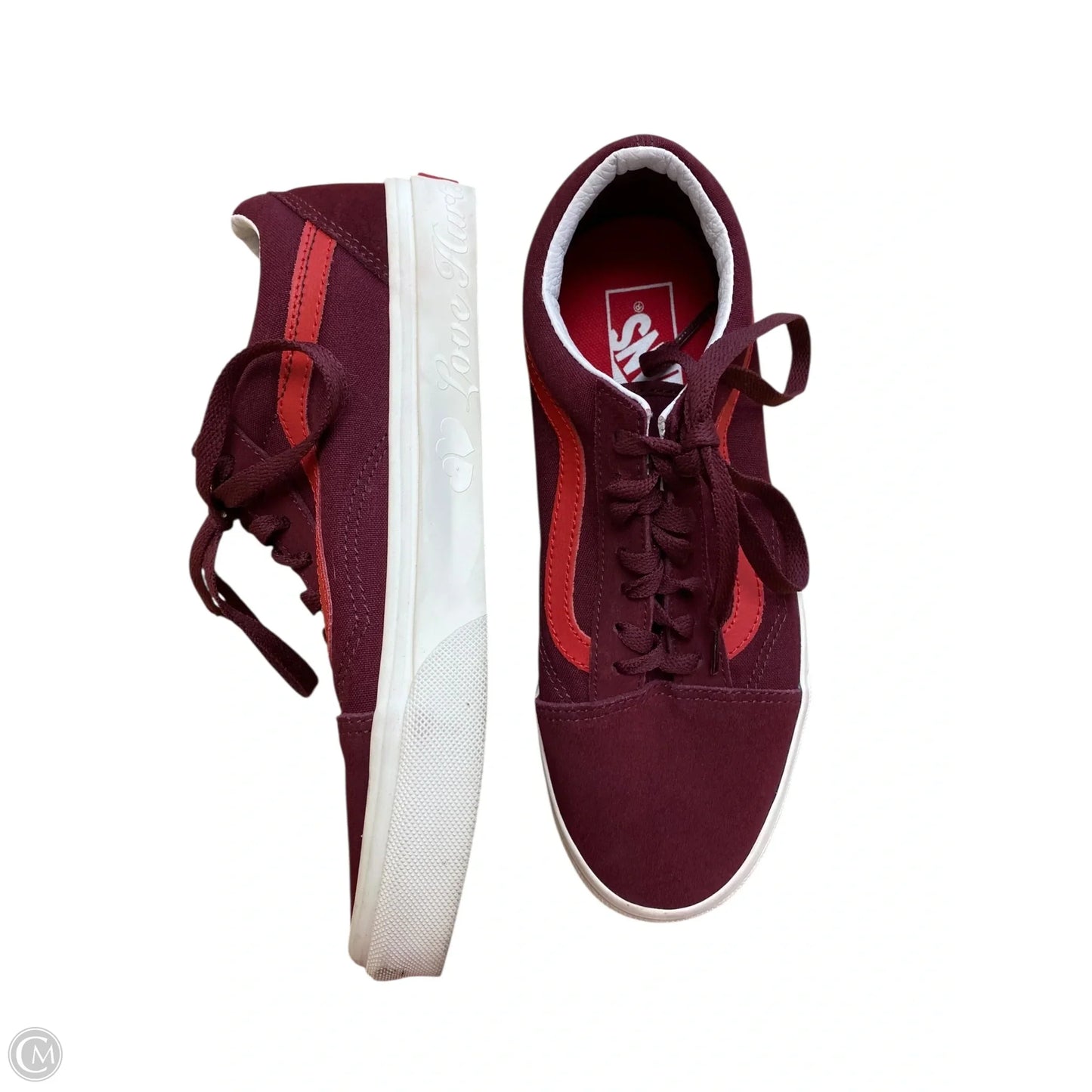 Shoes Flats By Vans In Maroon, Size: 7.5