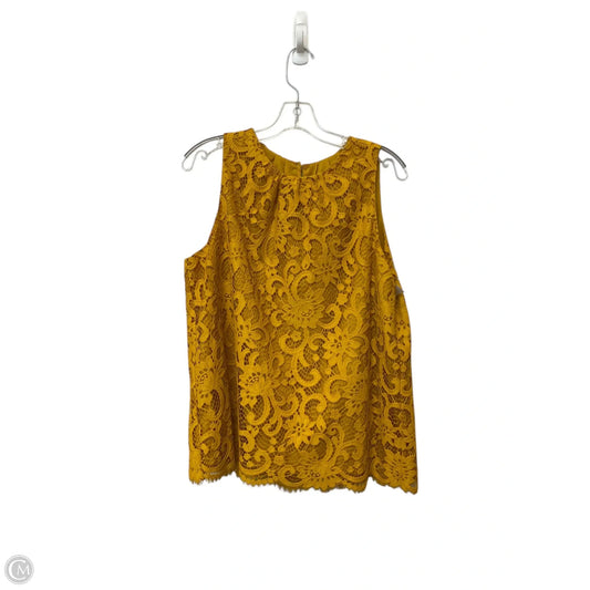 Top Sleeveless By Loft In Yellow, Size: L